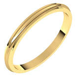 10K Yellow Gold 2 mm Stepped-Edge Half Round Band Size 6