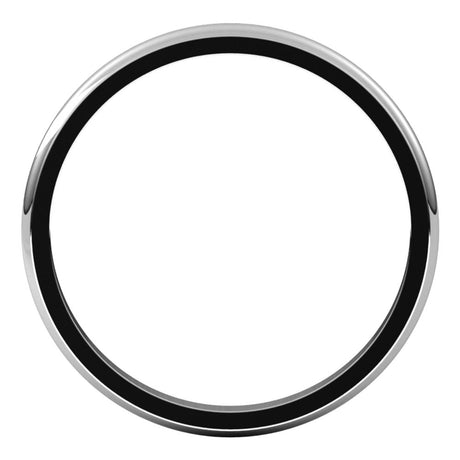 Platinum 2 mm Stepped-Edge Half Round Band Size 7.5