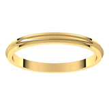 14K Yellow 2 mm Half Round Edge Band Size 8.5