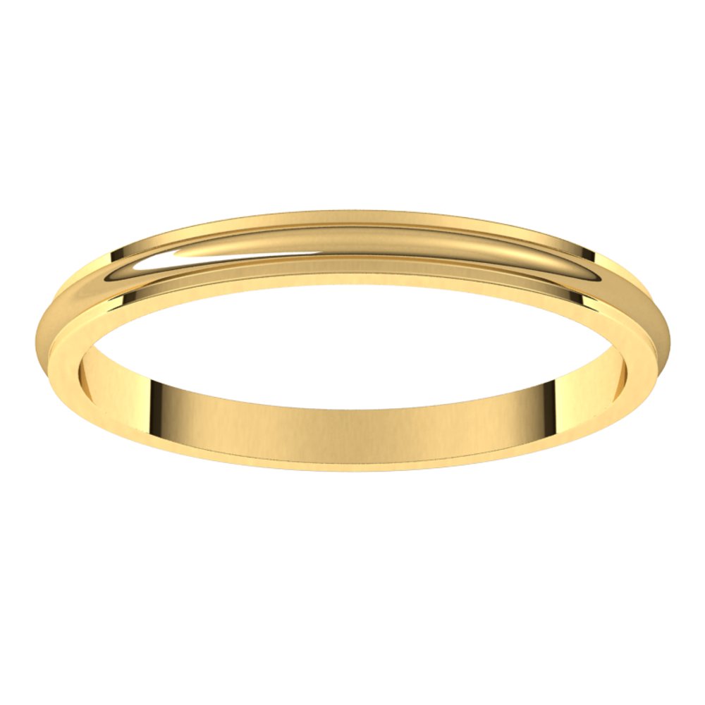 14K Yellow 2 mm Half Round Edge Band Size 8.5