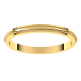 10K Yellow Gold 2 mm Stepped-Edge Half Round Band Size 6