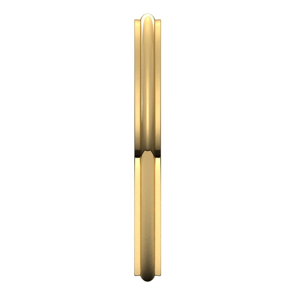 10K Yellow Gold 2 mm Stepped-Edge Half Round Band Size 6