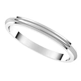 Platinum 2 mm Half Round Edge Band Size 7.5