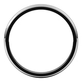 10K White 2.5 mm Stepped-Edge Half Round Band