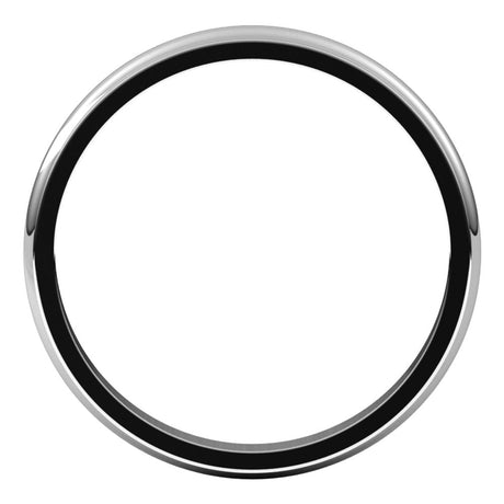 10K White 2.5 mm Stepped-Edge Half Round Band Size 7