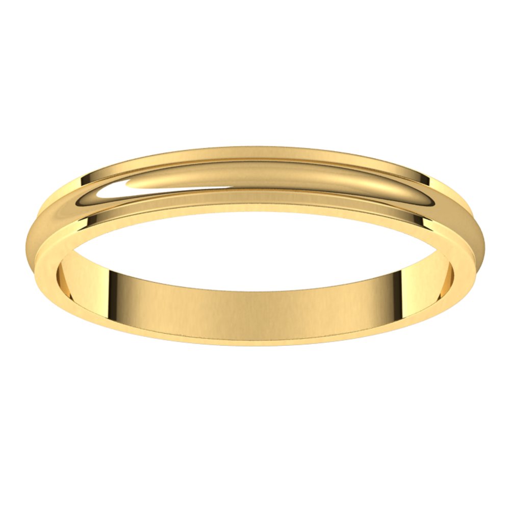 10K Yellow Gold 2.5 mm Stepped-Edge Half Round Band Size 6