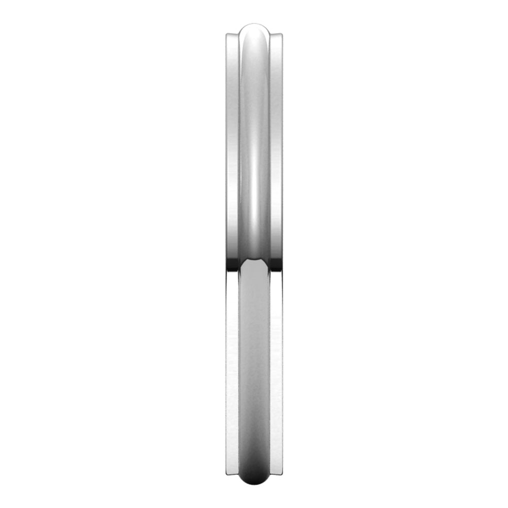 Platinum 2.5 mm Stepped-Edge Half Round Band Size 6
