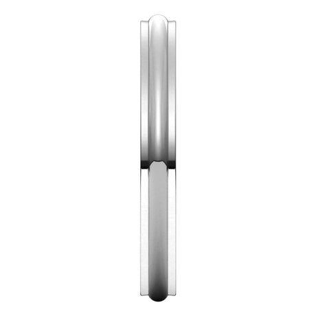 14K White 2.5 mm Stepped-Edge Half Round Band Size 6