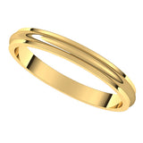 10K Yellow Gold 2.5 mm Stepped-Edge Half Round Band Size 6