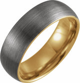 18K Yellow Gold PVD Tungsten 8 mm Comfort-Fit Half Round Band Size 7