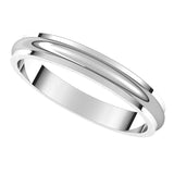 Platinum 3 mm Half Round Edge Band Size 4