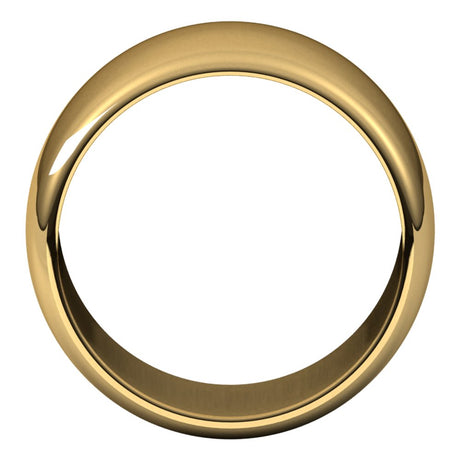 14K Yellow Gold 12 mm Half Round Band Size 6
