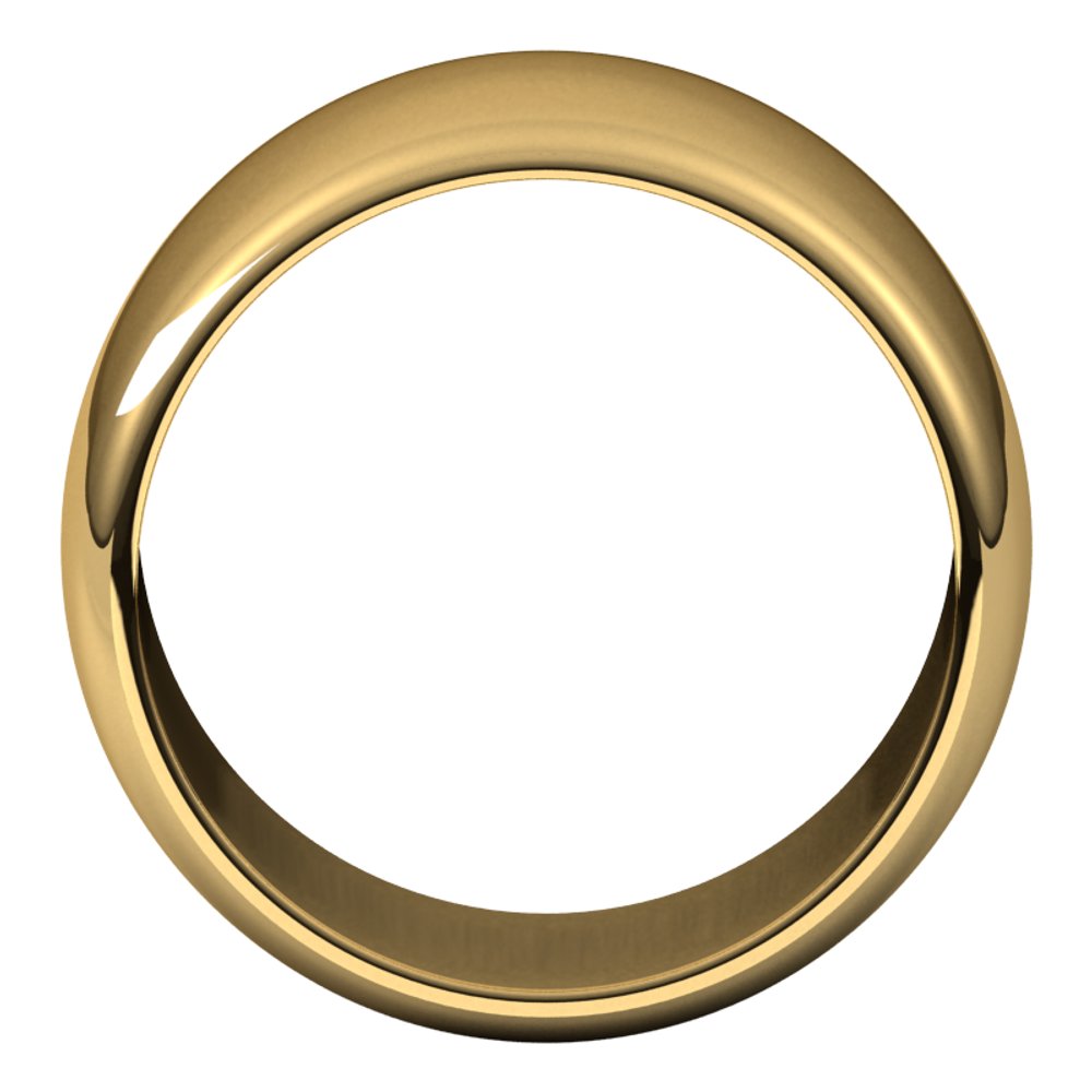 10K Yellow Gold 12 mm Half Round Band Size 11