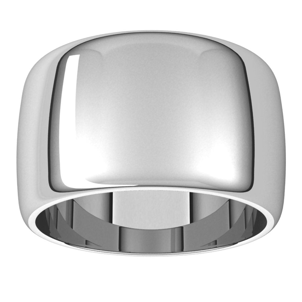 Sterling Silver 12 mm Half Round Band Size 8