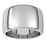 Sterling Silver 12 mm Half Round Band Size 8