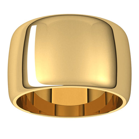 10K Yellow 12 mm Half Round Band Size 10.5