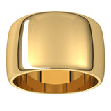 10K Yellow Gold 12 mm Half Round Band Size 11