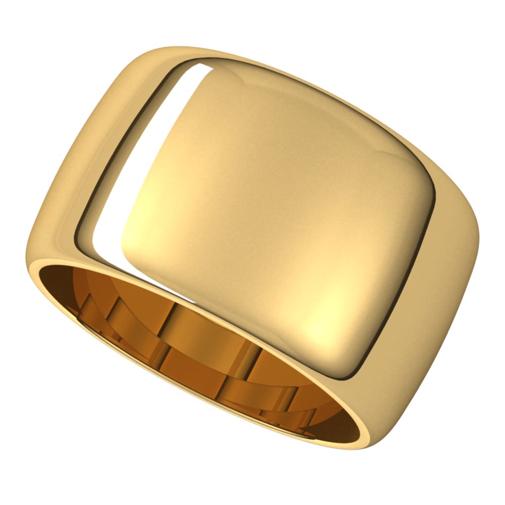 10K Yellow Gold 12 mm Half Round Band Size 11