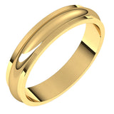 14K Yellow 4 mm Half Round Edge Band Size 9