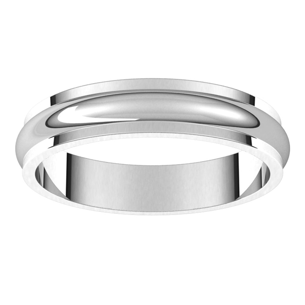 14K White 4 mm Half Round Edge Band