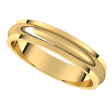 18K Yellow 4 mm Half Round Edge Band Size 10