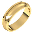 14K Yellow 5 mm Half Round Edge Band Size 8