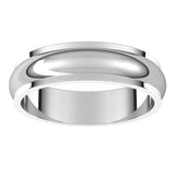 14K White 5 mm Half Round Edge Band