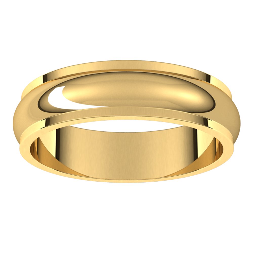 14K Yellow 5 mm Half Round Edge Band