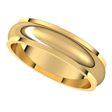 14K Yellow 5 mm Half Round Edge Band