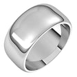 Sterling Silver 9 mm Half Round Band Size 11