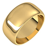 14K Yellow Gold 9 mm Half Round Band Size 4