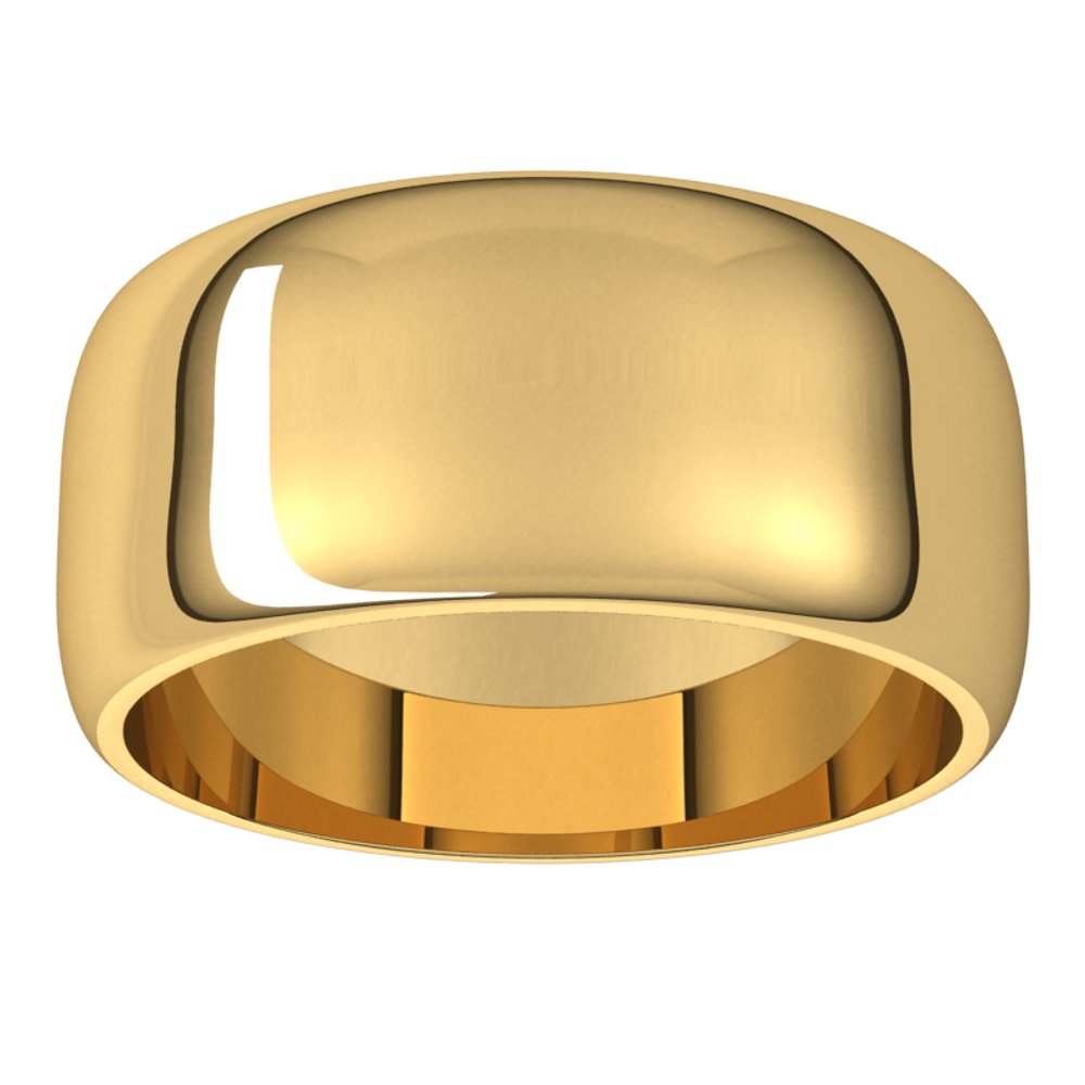 14K Yellow Gold 9 mm Half Round Band Size 4