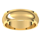 14K Yellow 6 mm Half Round Edge Band Size 10.5