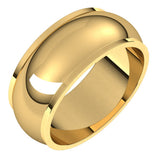 14K Yellow 8 mm Stepped-Edge Half Round Band Size 11