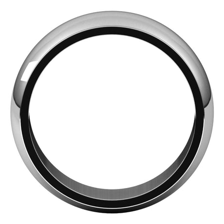 14K White Gold 8 mm Stepped-Edge Half Round Band Size 10.5