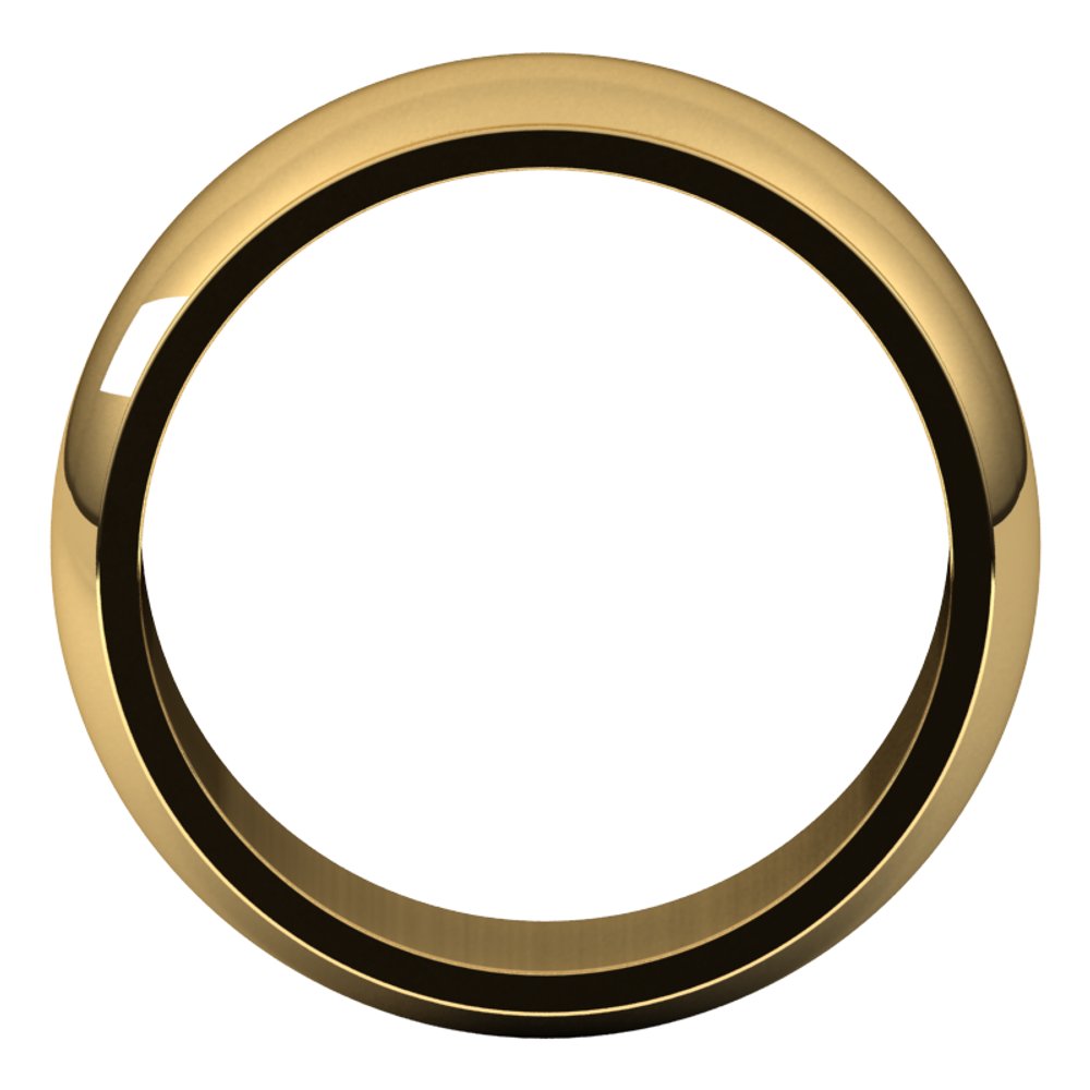 14K Yellow 8 mm Half Round Edge Band