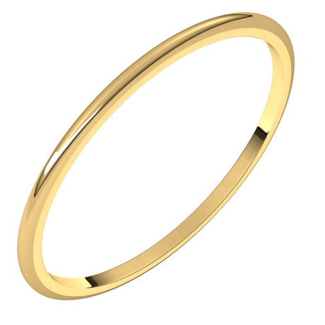 10K Yellow Gold 1 mm Lightweight Half Round Band Size 7