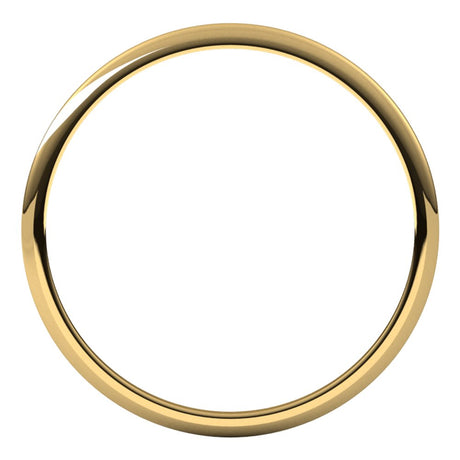 14K Yellow 1 mm Lightweight Half Round Band Size 10