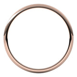 14K Rose Gold 1 mm Lightweight Half Round Band Size 6