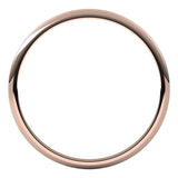 14K Rose 1 mm Half Round Light Band