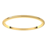 14K Yellow 1 mm Half Round Light Band