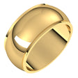 14K Yellow Gold 9 mm Stepped-Edge Half Round Band Size 9