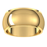 14K Yellow Gold 9 mm Stepped-Edge Half Round Band Size 9