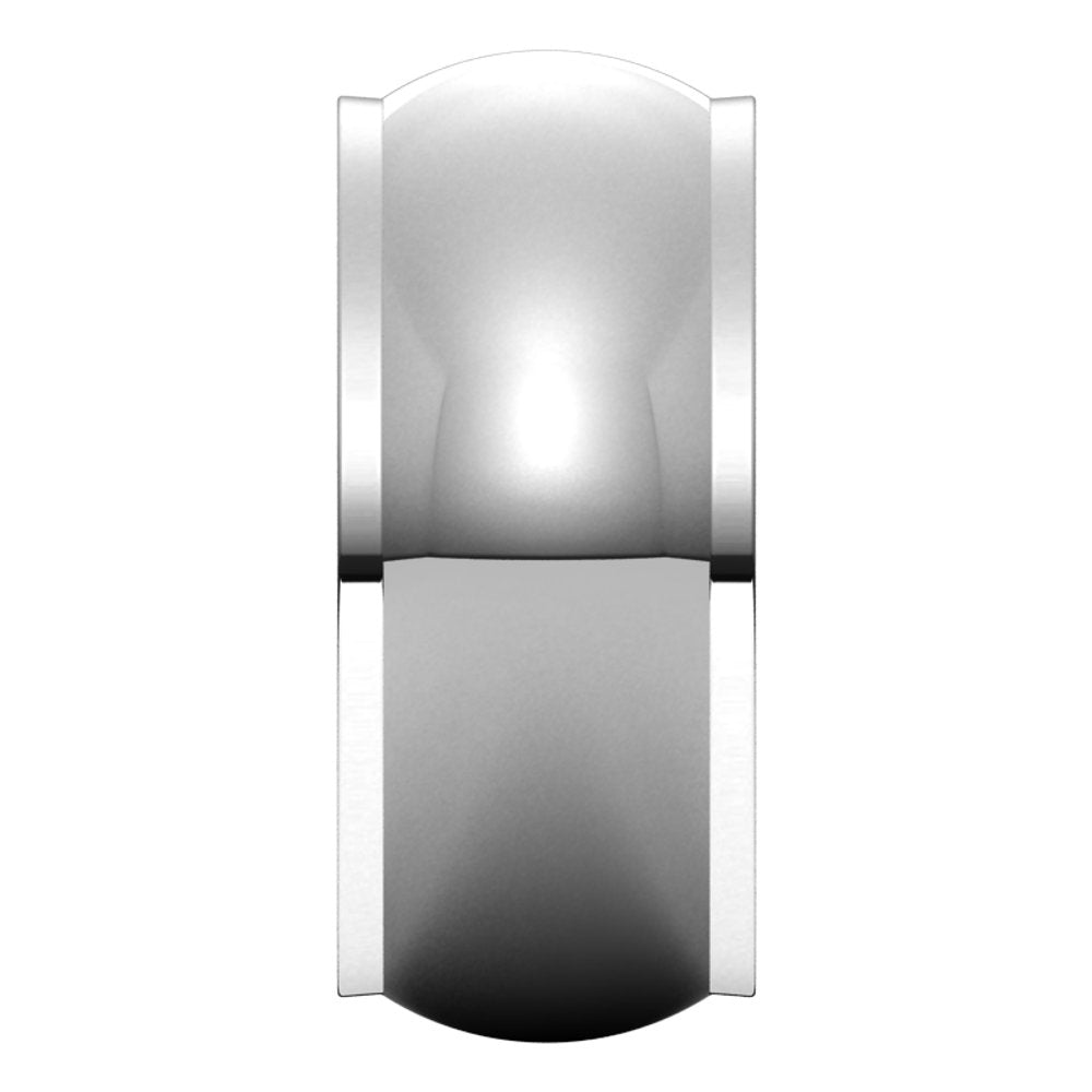 14K White Gold 9 mm Stepped-Edge Half Round Band Size 10.5