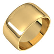 14K Yellow Gold 10 mm Lightweight Half Round Band Size 10