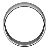 14K White 10 mm Half Round Light Band Size 6.5