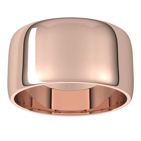 14K Rose 10 mm Lightweight Half Round Band Size 7