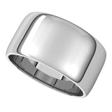 14K White Gold 10 mm Lightweight Half Round Band Size 9