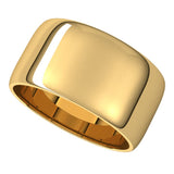 14K Yellow Gold 10 mm Lightweight Half Round Band Size 10