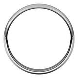 Platinum 4 mm Half Round Light Band Size 8